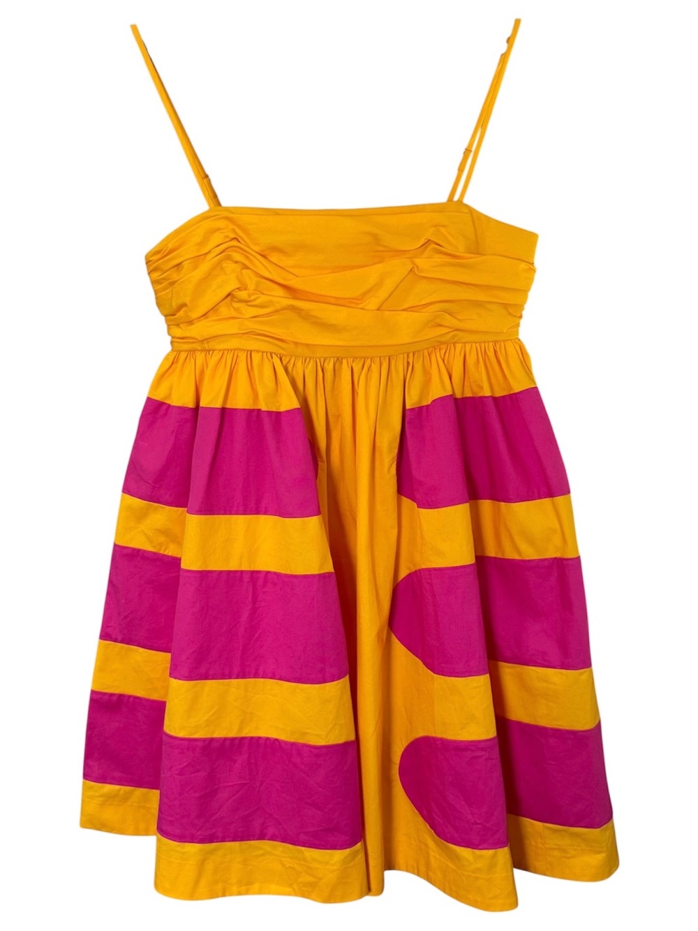 AMUR Aslin Colorblock Dress Size 4 Fuchsia Pink Marigold Mini NWT Sample - Picture 5 of 12